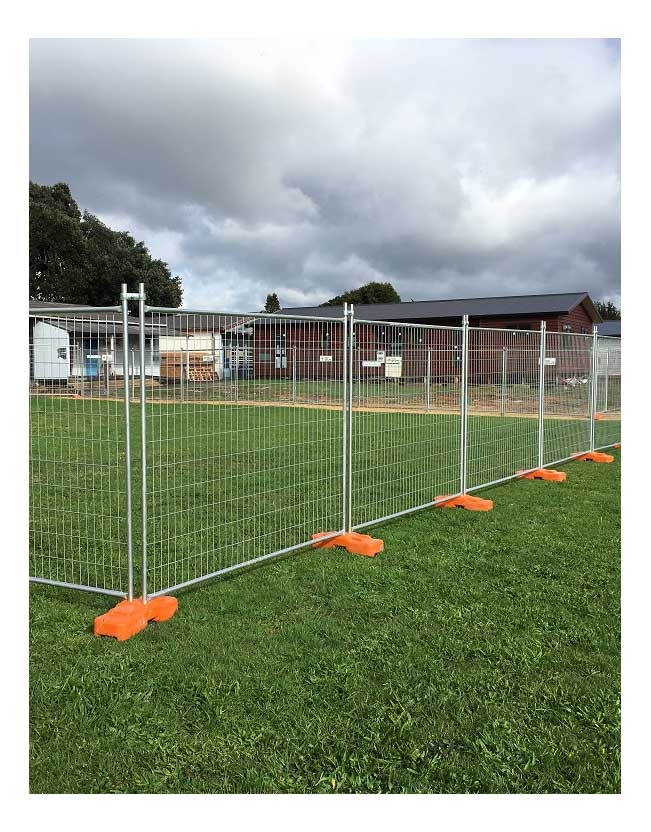 Temporary fencing set up on Unitec sports field